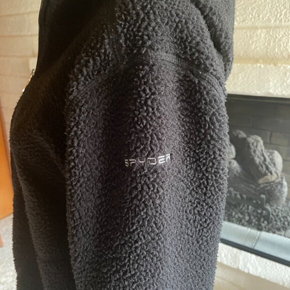 Spyder Black Lydia Sherpa Hooded Full Zip Jacket size M - Picture 8 of 15